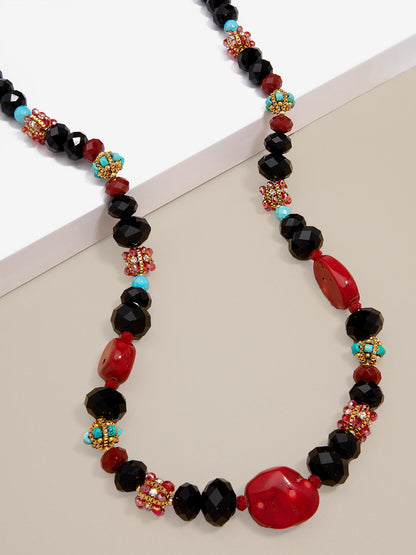 Lucy Hand-Beaded Long Necklace