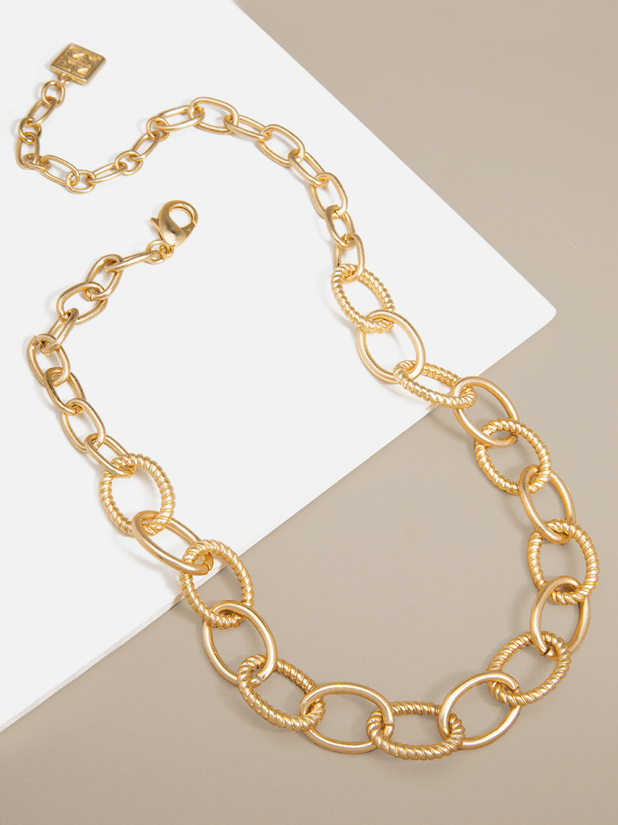 Venus Matte Oval Links Necklace
