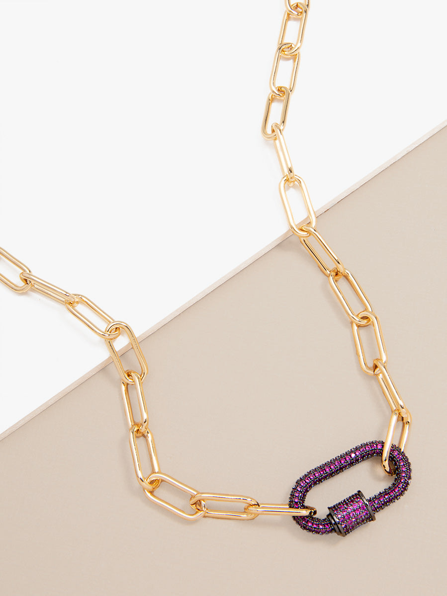 Pav?Diamond Charm Necklace