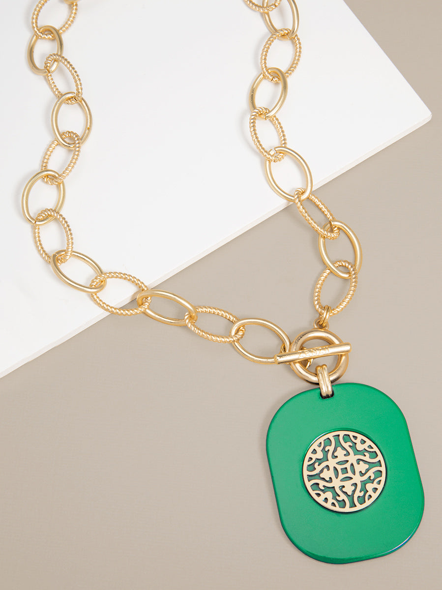 Heather Links Pendant Collar Necklace