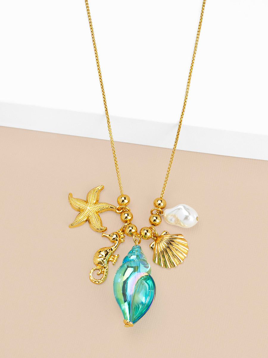 Marina Charm Cluster Short Necklace