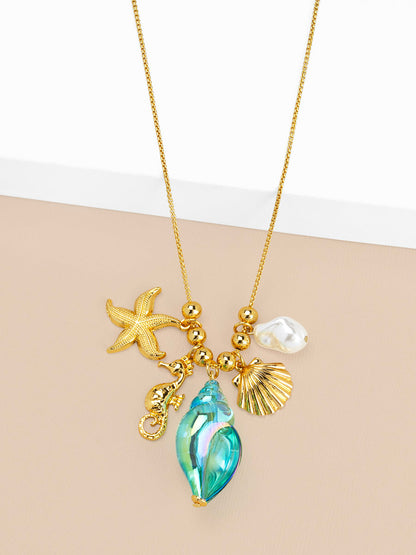 Marina Charm Cluster Short Necklace