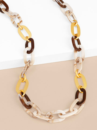 Isla Marbled Link Long Necklace