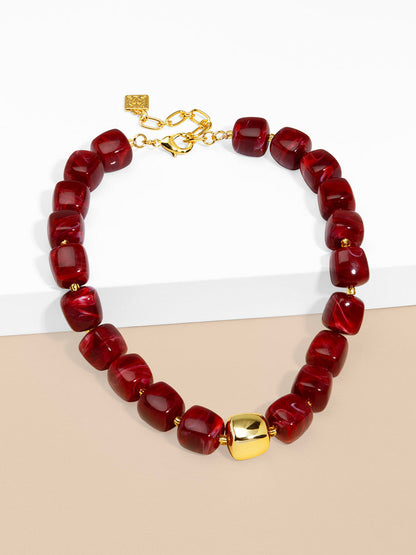 Tessa Puffy Square Short Necklace