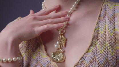 Pearl and Gold Bead Cuff bracelet