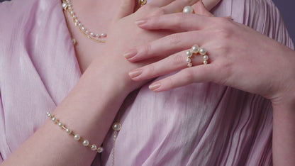Clustered Pearl Spiral Ring