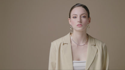 Two Tone Oval Link Drop Earring