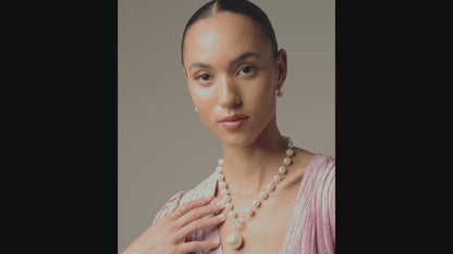 Pearl Beaded Collar Necklace with Tube Spacers